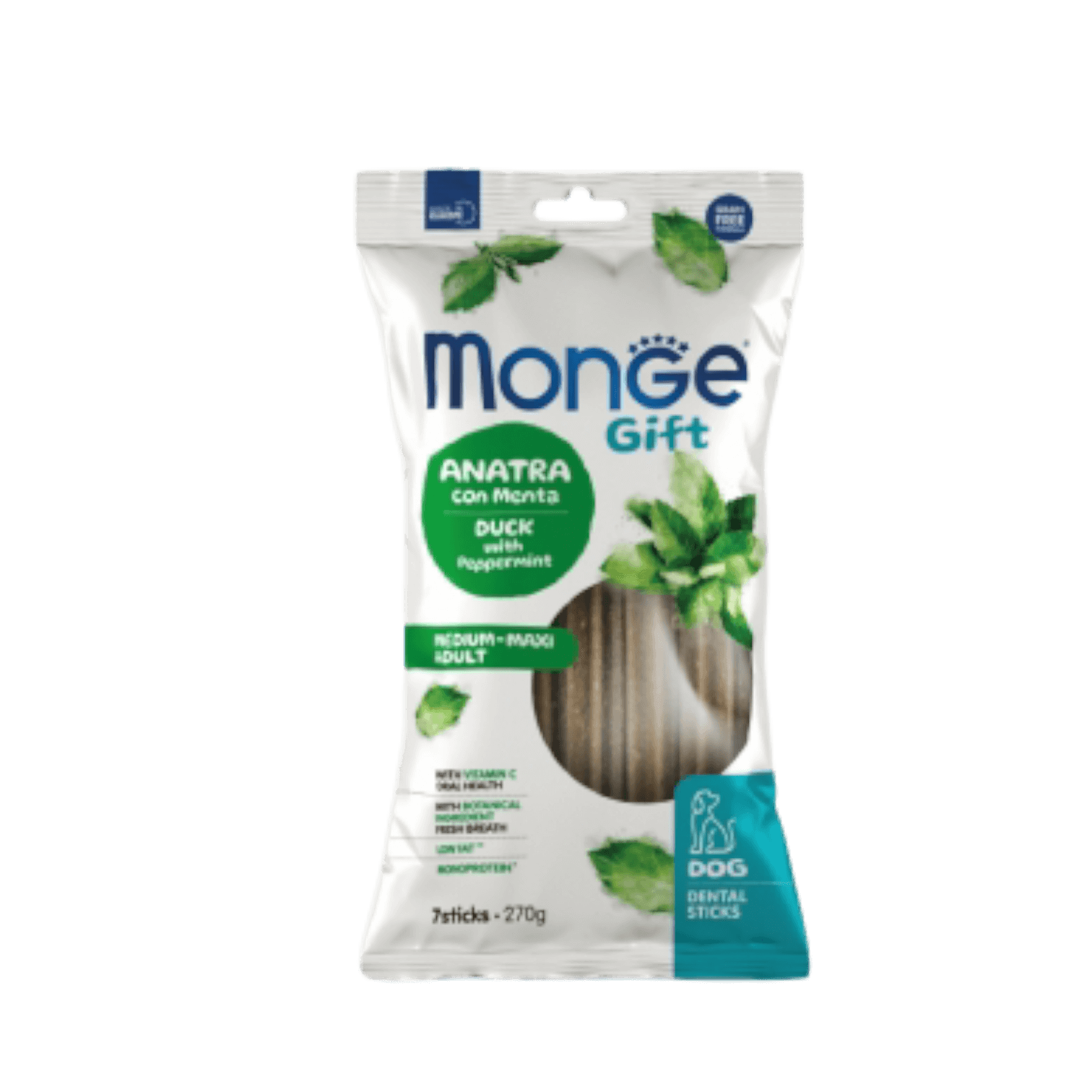Monge Gift MediumMaxi Dog - Duck with Peppermint Dental Sticks Monge Gift Medium/Maxi Dog Duck with Peppermint Dental Sticks