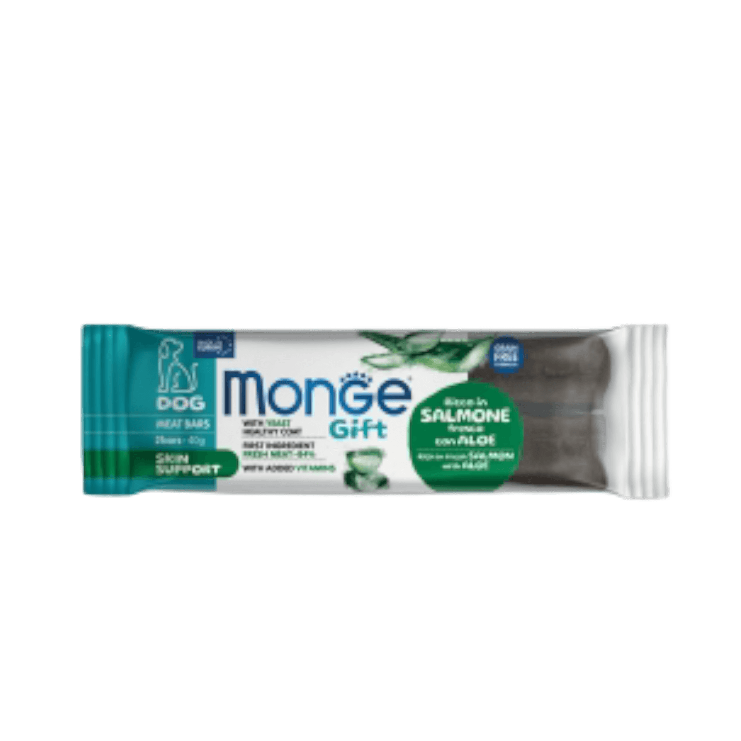Monge Gift Skin Support Dog - Rich in Salmon with Aloe Vera Meat Bars Monge Gift Skin Support Dog Rich in Salmon with Aloe Vera Meat Bars