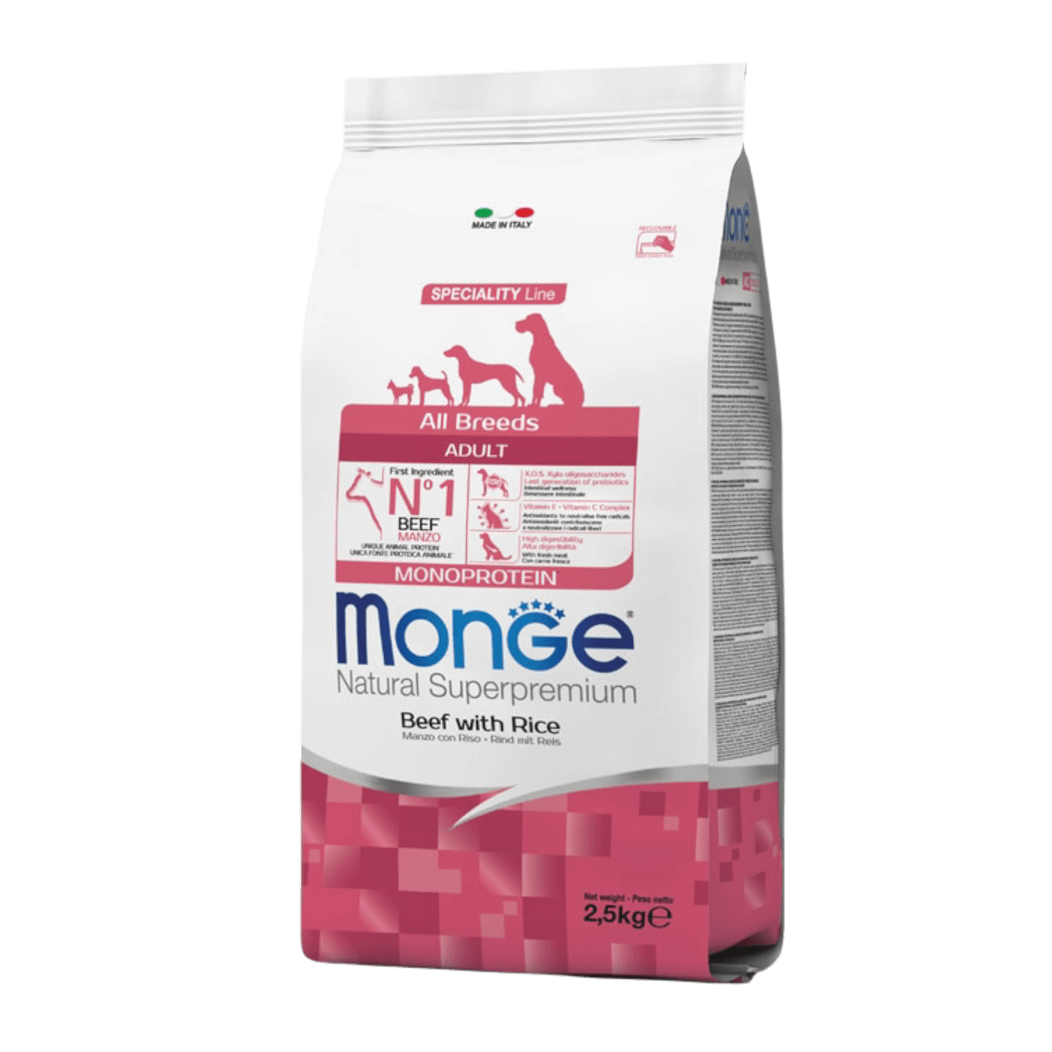 Monge Natural Superpremium All Breeds Adult - Beef with Rice Monge Natural Superpremium All Breeds Adult Beef with Rice