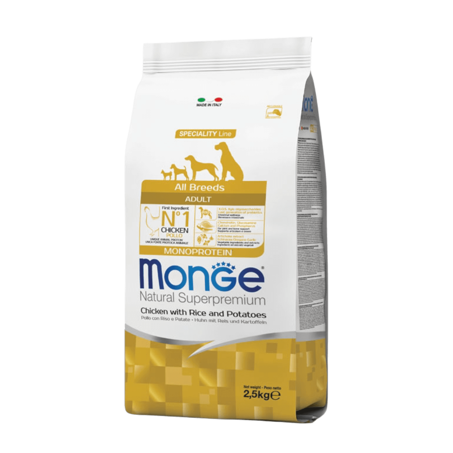 Monge Natural Superpremium All Breeds Adult - Chicken with Rice and Potatoes Monge Natural Superpremium All Breeds Adult Chicken with Rice and Potatoes