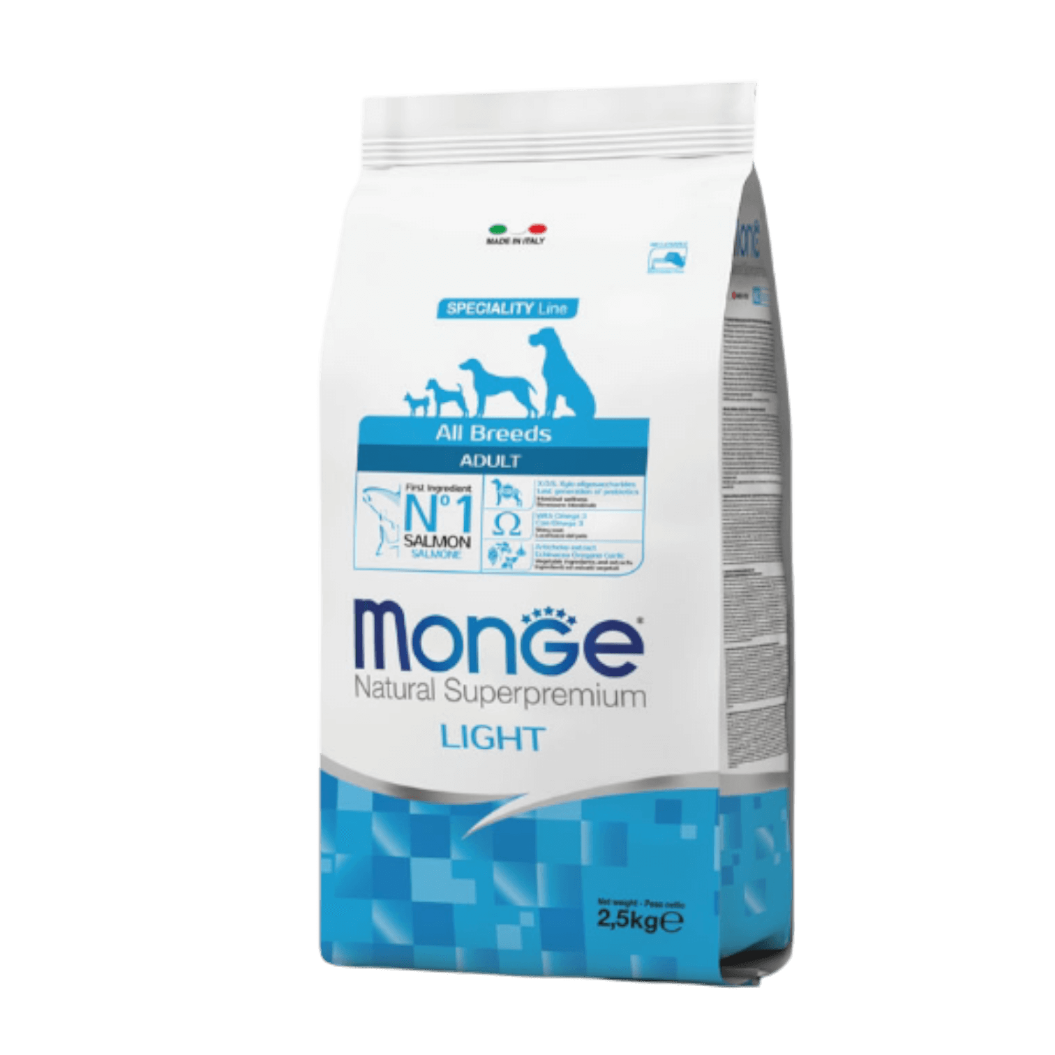 Monge Natural Superpremium All Breeds Adult Light - Salmon with Rice Monge Natural Superpremium All Breeds Adult Light Salmon with Rice