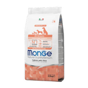 Monge Natural Superpremium All Breeds Puppy and Junior - Salmon with Rice Monge Natural Superpremium All Breeds Puppy and Junior Salmon with Rice