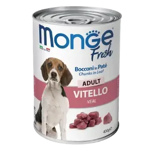 Monge Fresh Adult Dog Chunks in Loaf with Veal