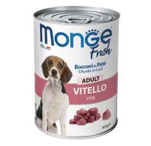 Monge Fresh Adult Dog Chunks in Loaf with Veal