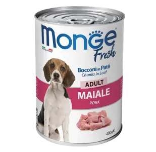 Monge Fresh Adult Dog Chunks in Loaf with Pork